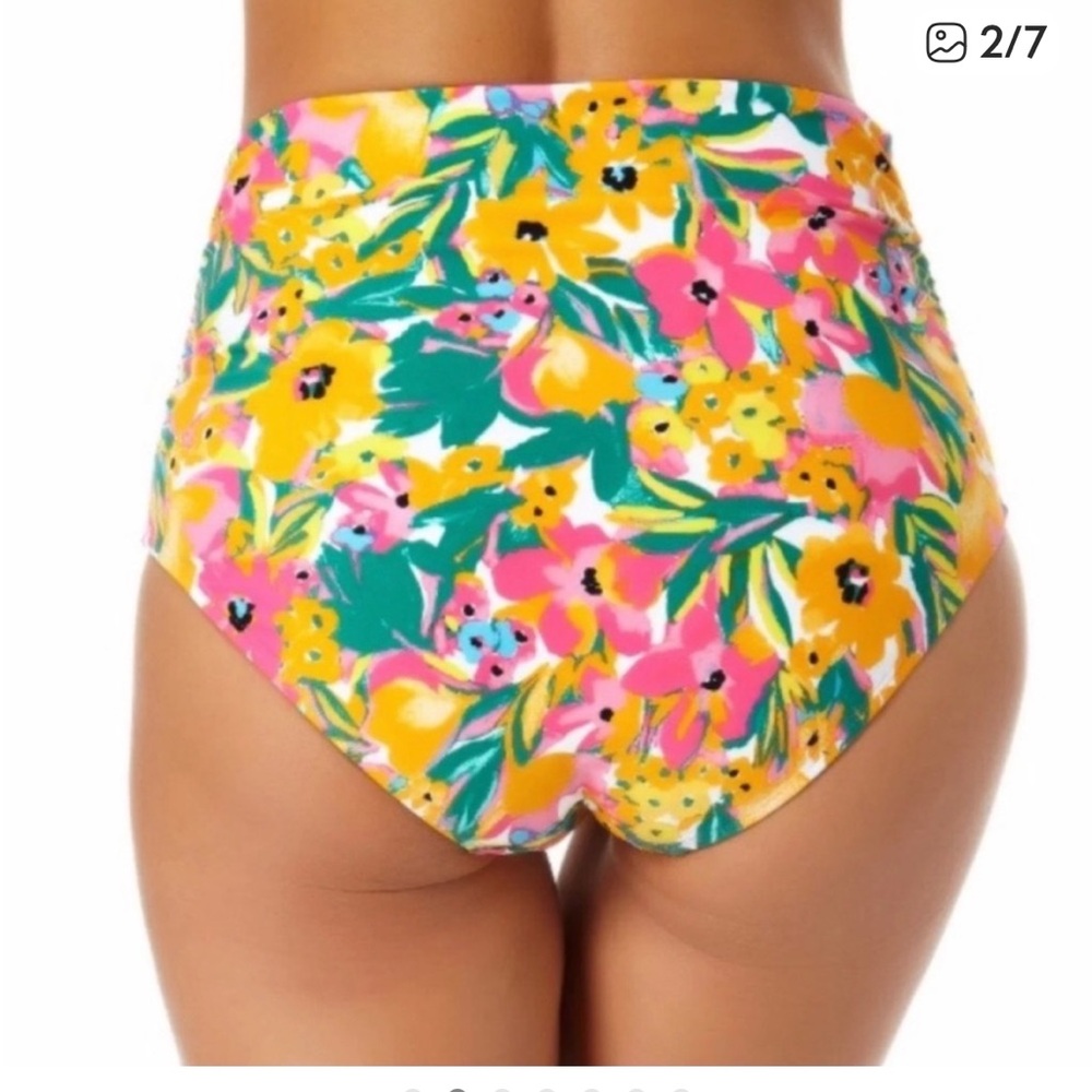 Anne Cole Multicolor Floral Shirred Bikini Bottom - Picture 2 of 6